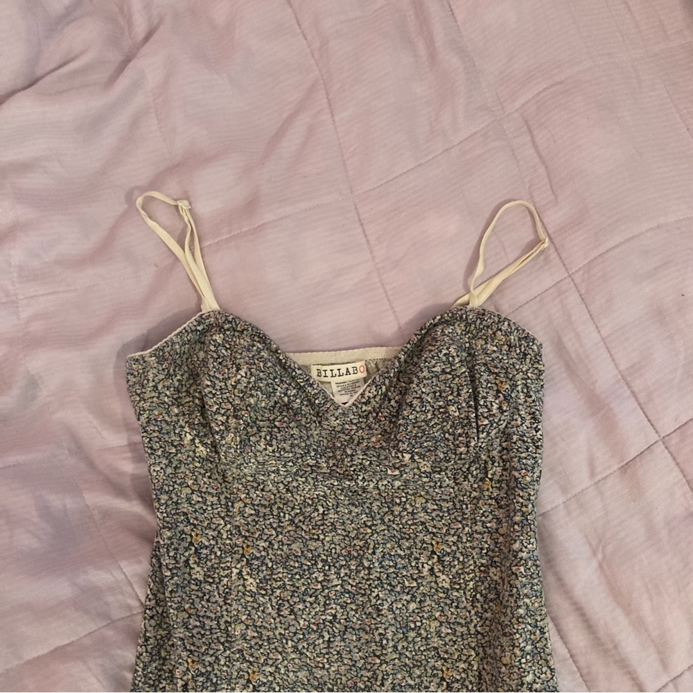 Billabong petite floral dress with sweetheart neckline